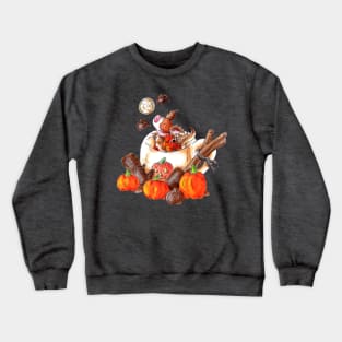 Halloween Pumpkin Spice Mocha Piggy Crewneck Sweatshirt